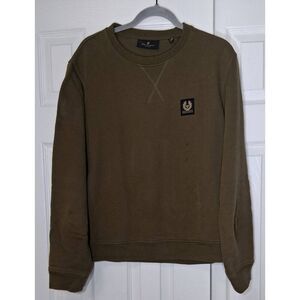 Belstaff mens medium army green sweatshirt pullover longsleeve